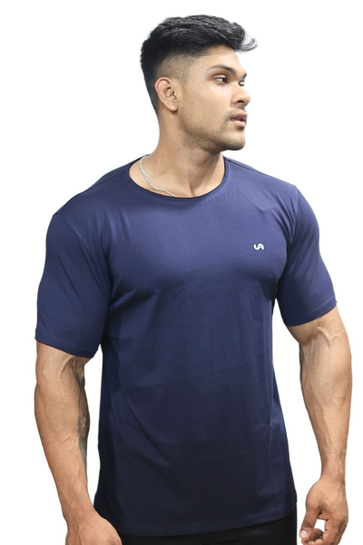 New Round Neck Tee Navi Blue
