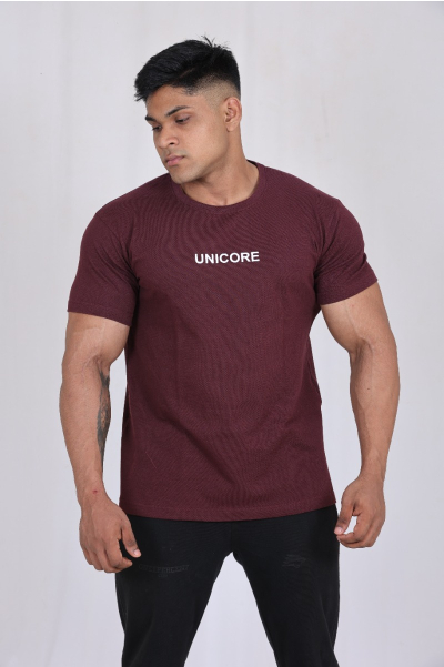 Maroon Maverick Round Neck Tee