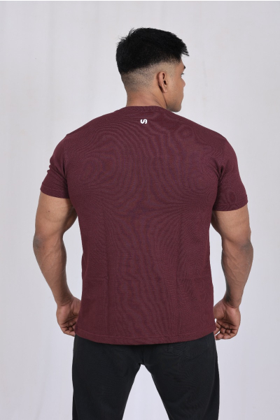 Maroon Maverick Round Neck Tee