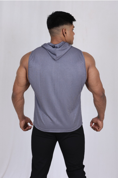 Titan Grey Sleeveless Hoodie