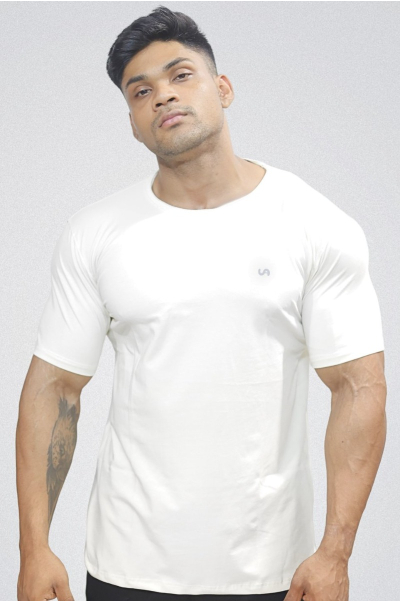 New Round Neck Tee Off White