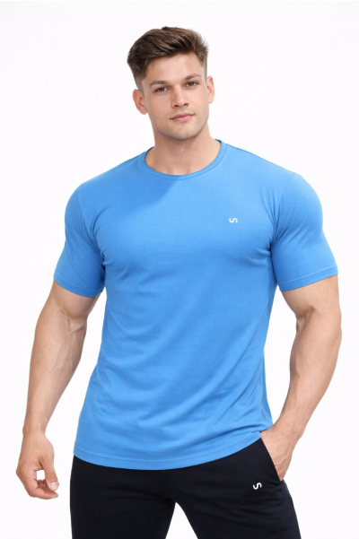 New Round Neck Tee Air Force Blue