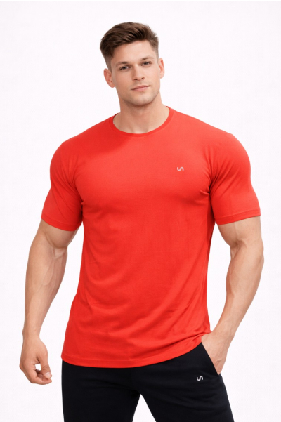 New Round Neck Tee Red