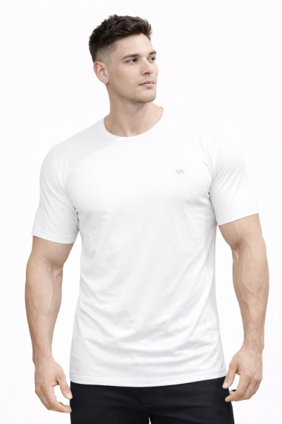 New Round Neck Tee Off White